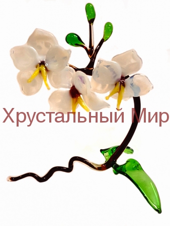 Стеклянный цветок «Орхидея» белая