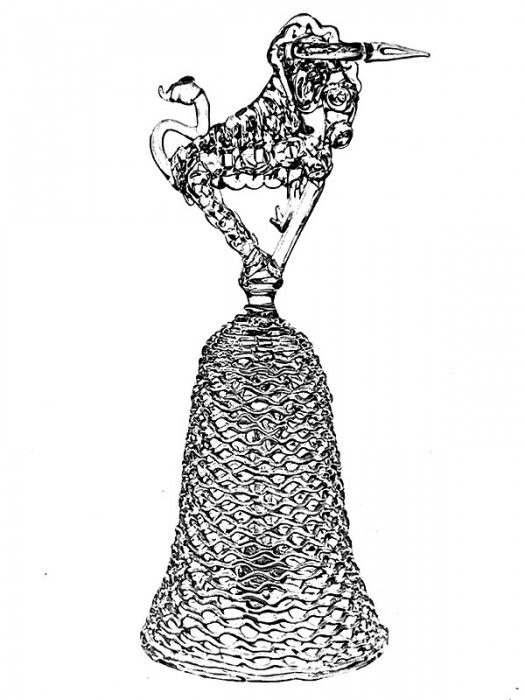 Колокольчик из горного хрусталя «Бык» большой (16 см)